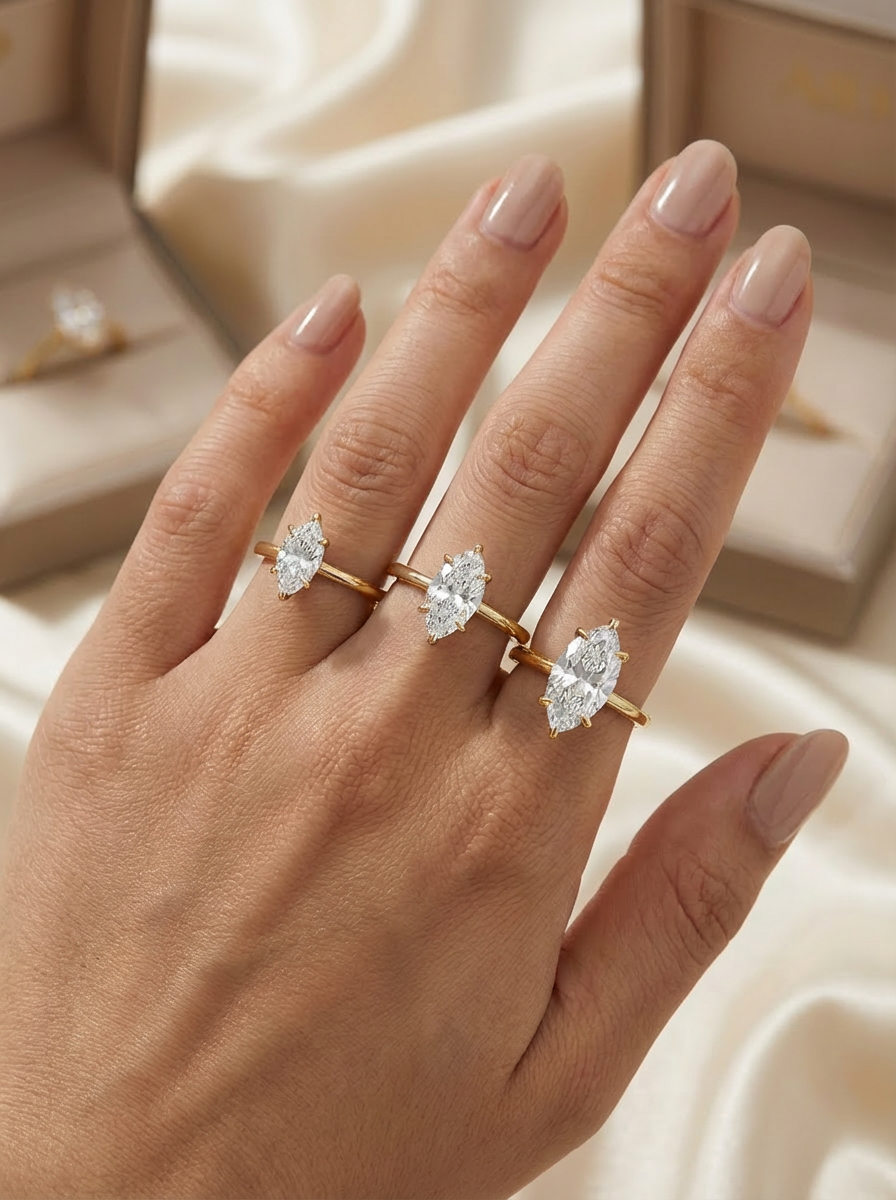 2.2CT | Marquise Cut Eternity Yüzük