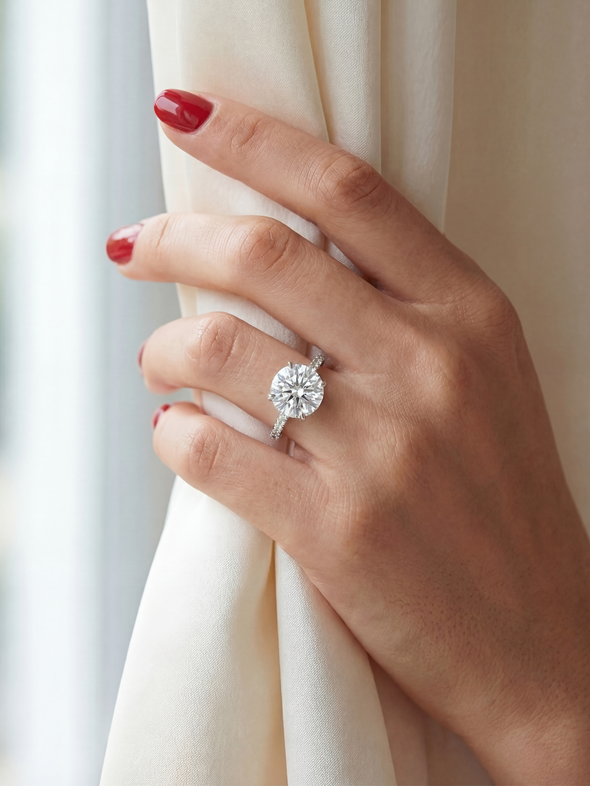 4.0CT | 4 Tırnak Kolu Taşlı Tektaş Yüzük