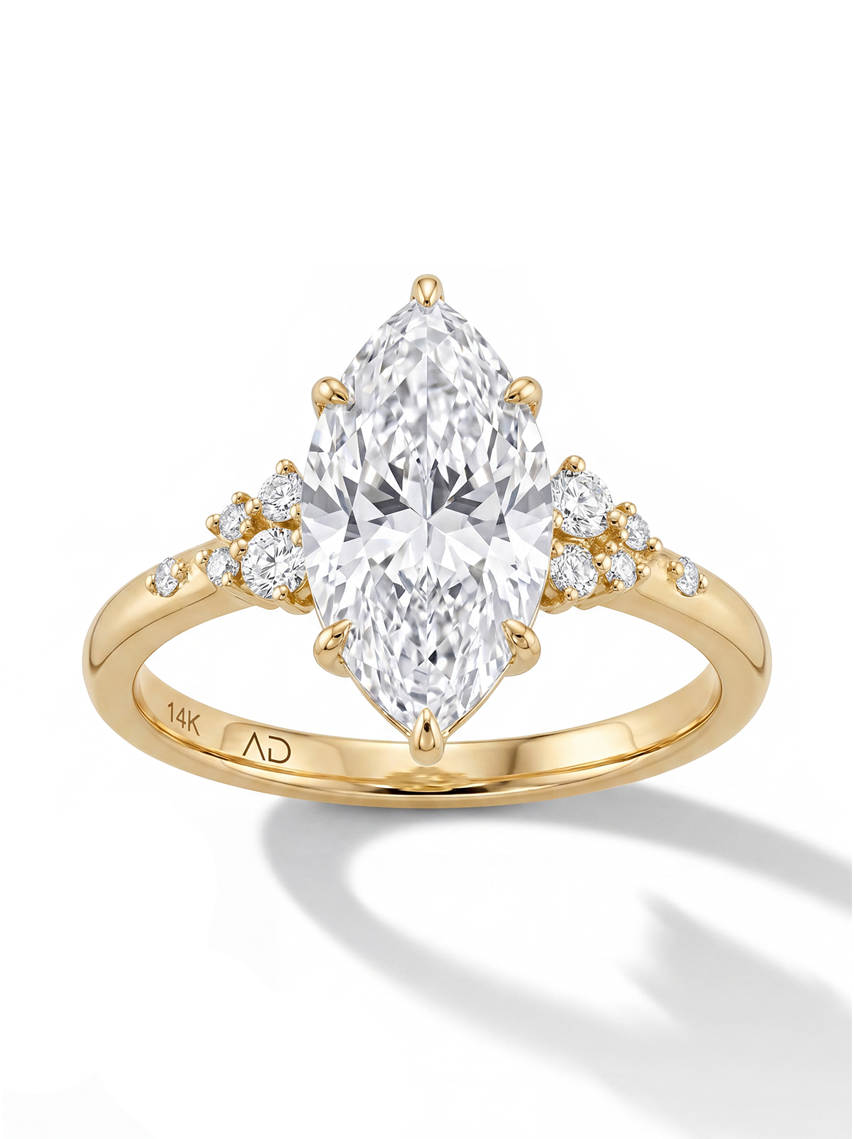 2.33CT Markiz Kesim Cluster Tektaş Yüzük