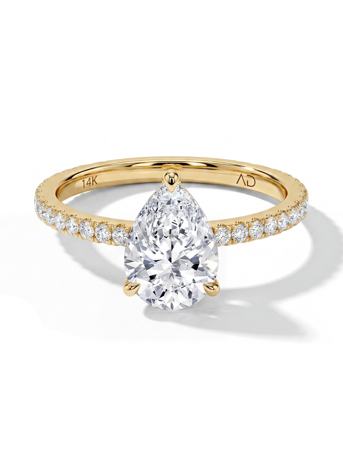 Damla Kesim Kolu Taşlı Tektaş Yüzük