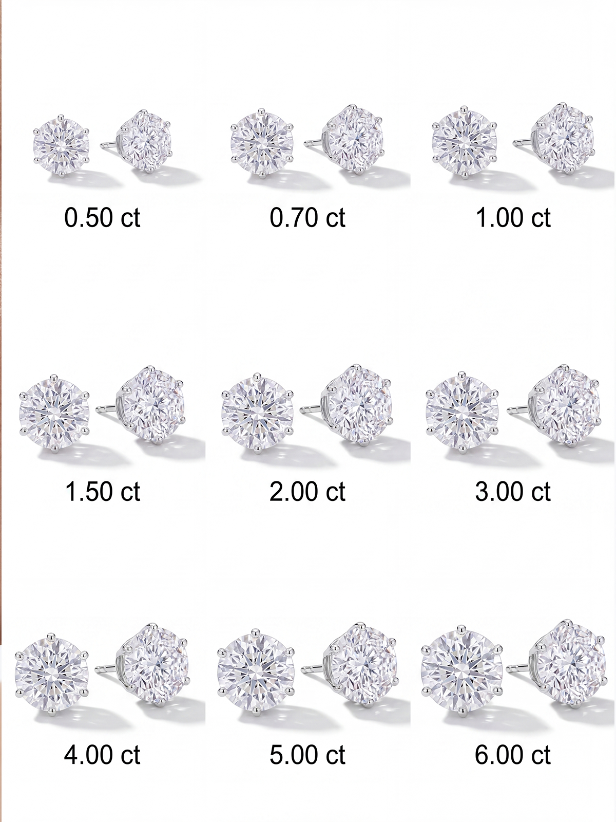 6 Tırnak Tektaş Küpe