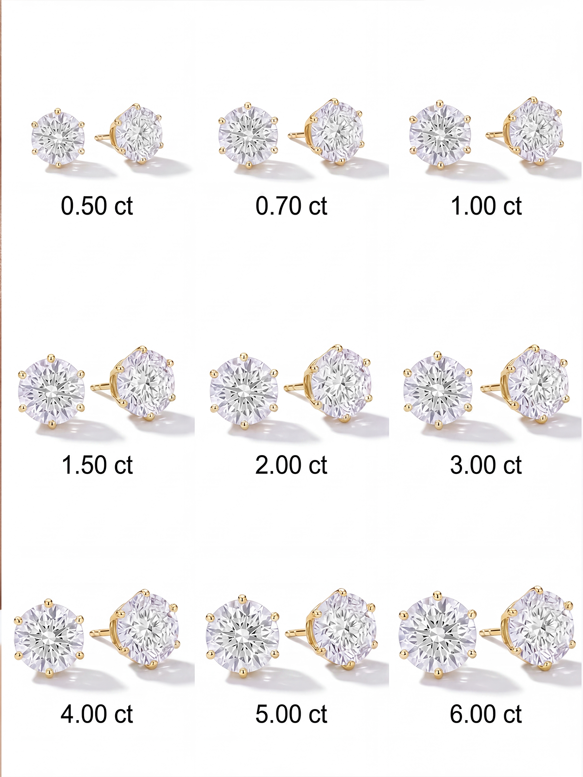 6 Tırnak Tektaş Küpe