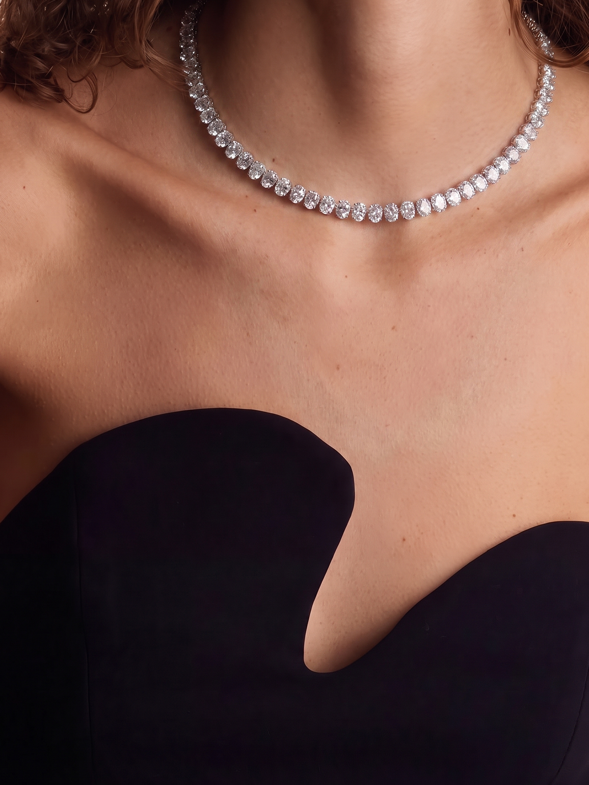 3MM | Choker Oval Cut Tennis Necklace