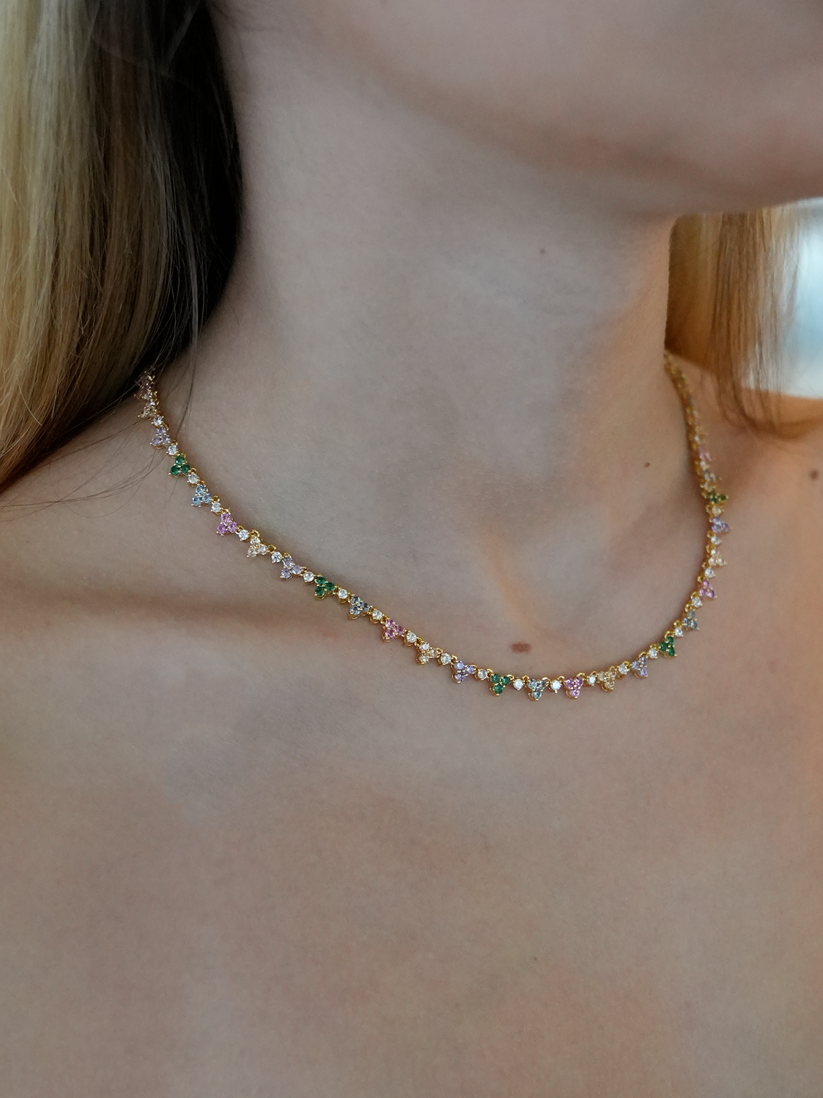 Aeon Rainbow Tennis Necklace