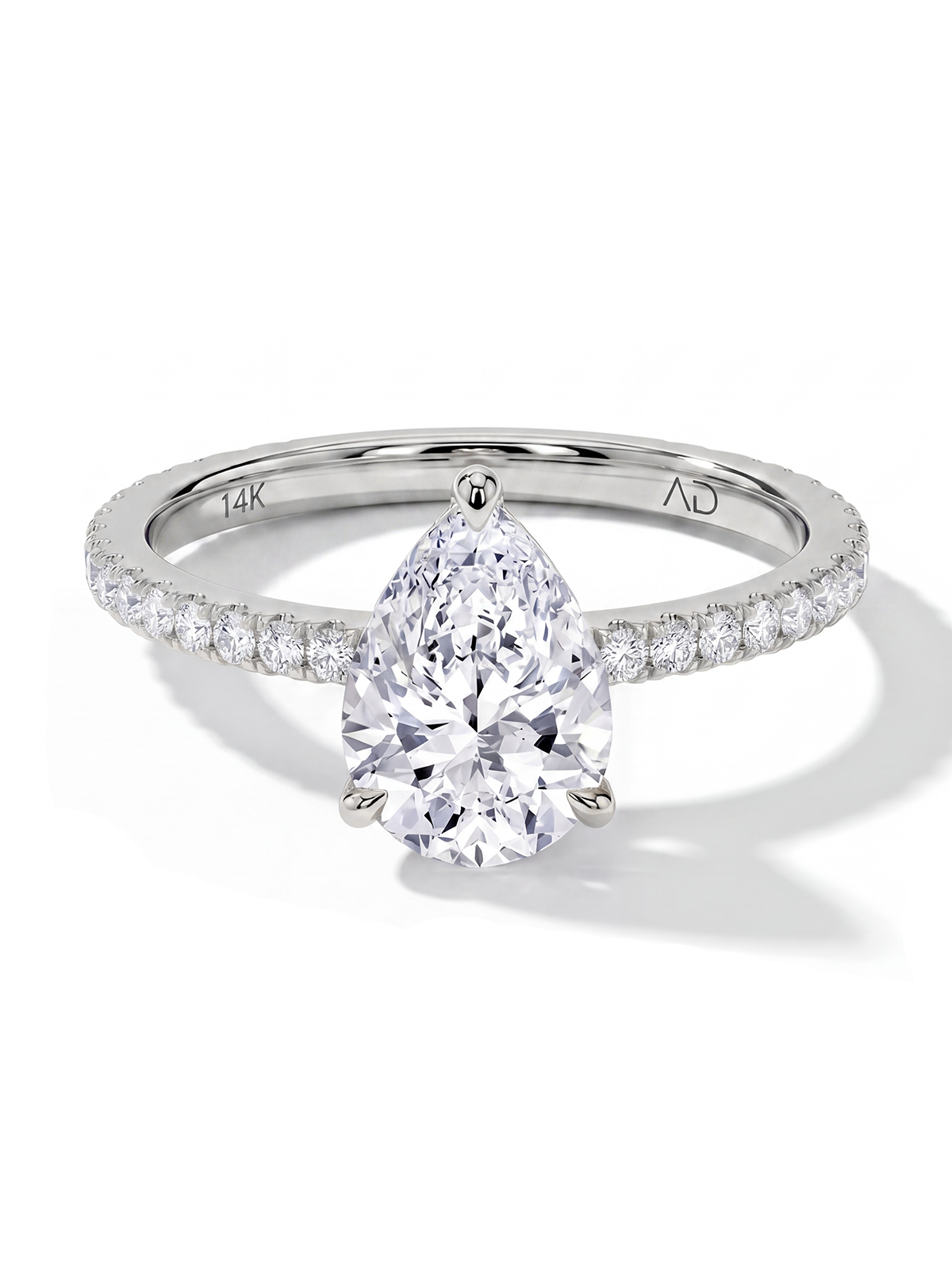 Damla Kesim Kolu Taşlı Tektaş Yüzük