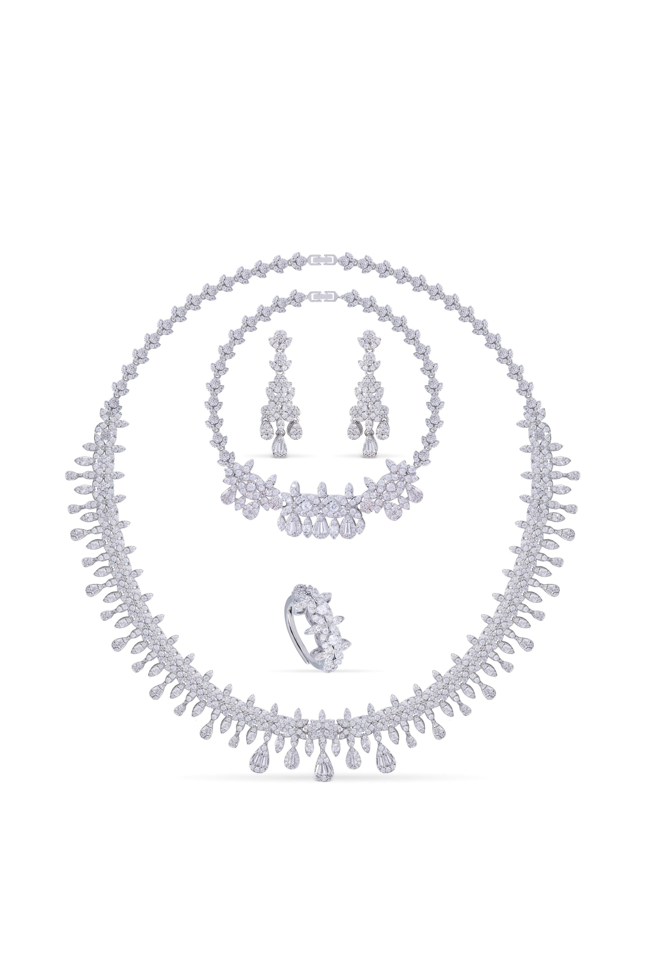 Ondine Kolye - Küpe - Bileklik - Yüzük Set