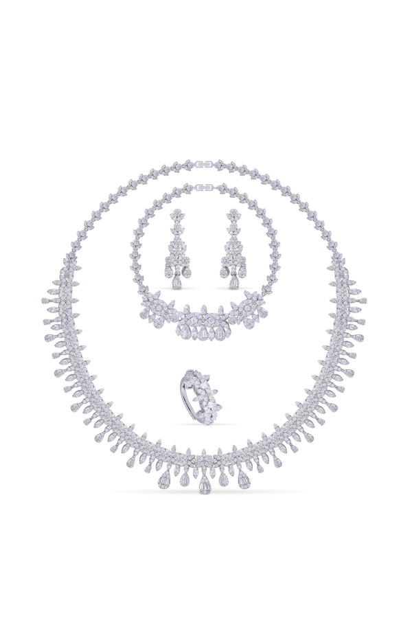 Ondine Kolye - Küpe - Bileklik - Yüzük Set