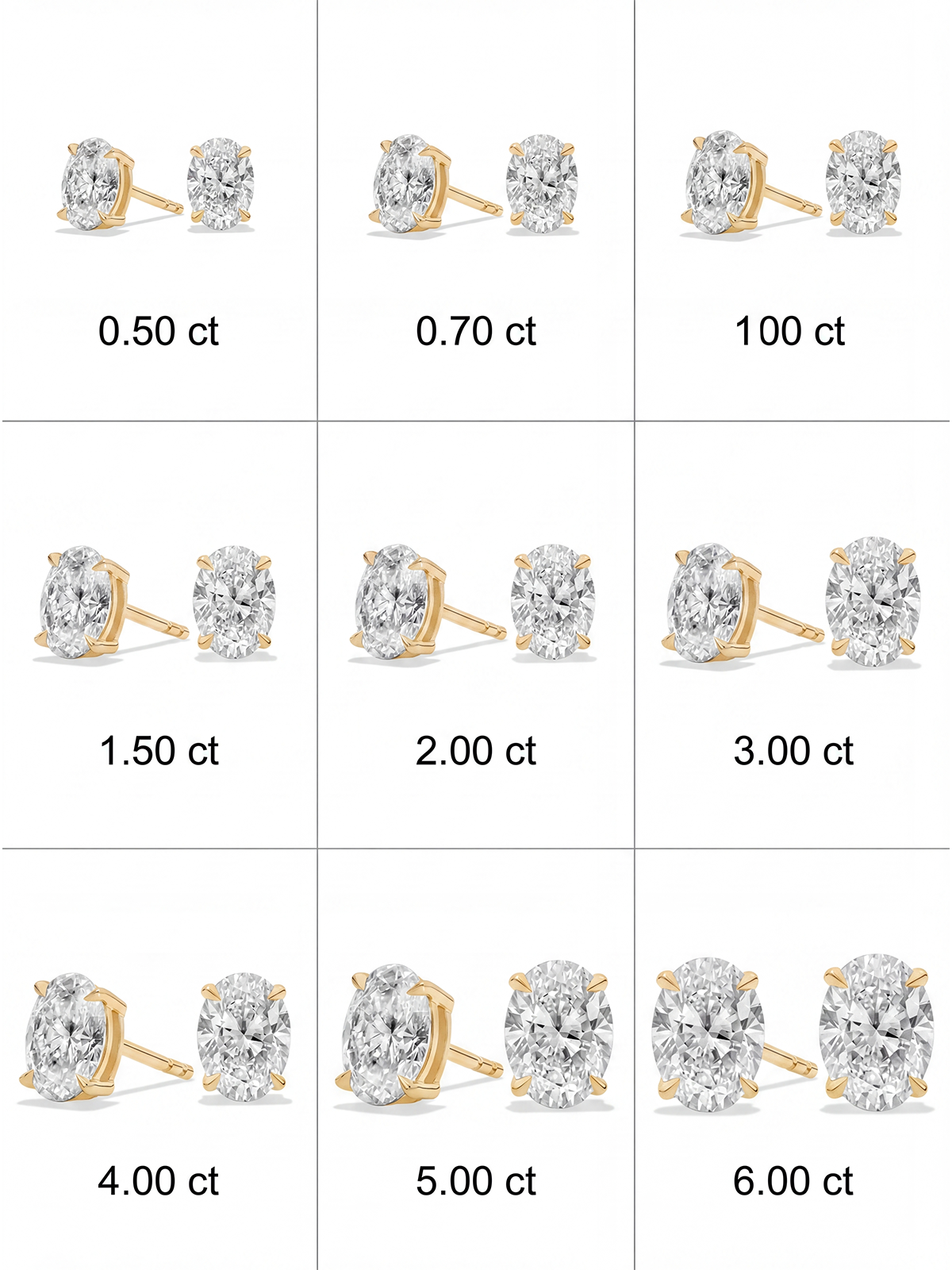 Oval Kesim Tektaş Küpe