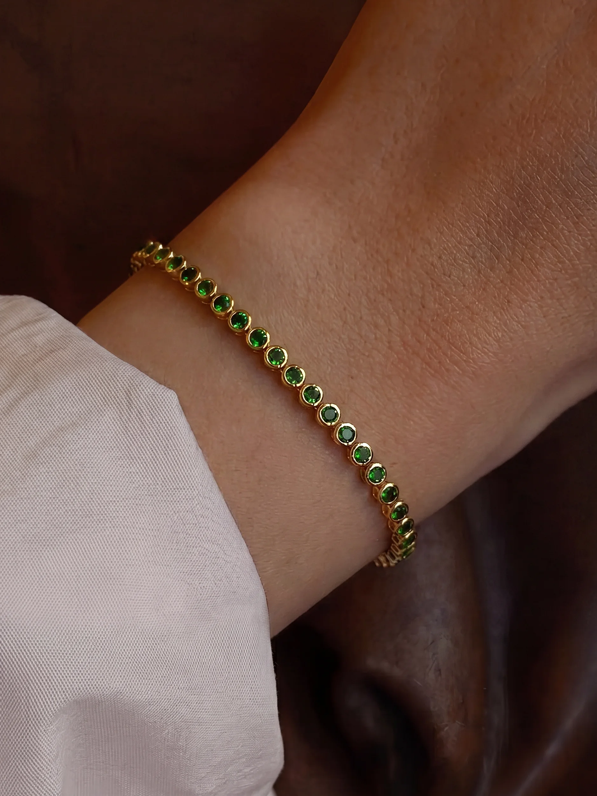 Green Stone Tennis Bracelet