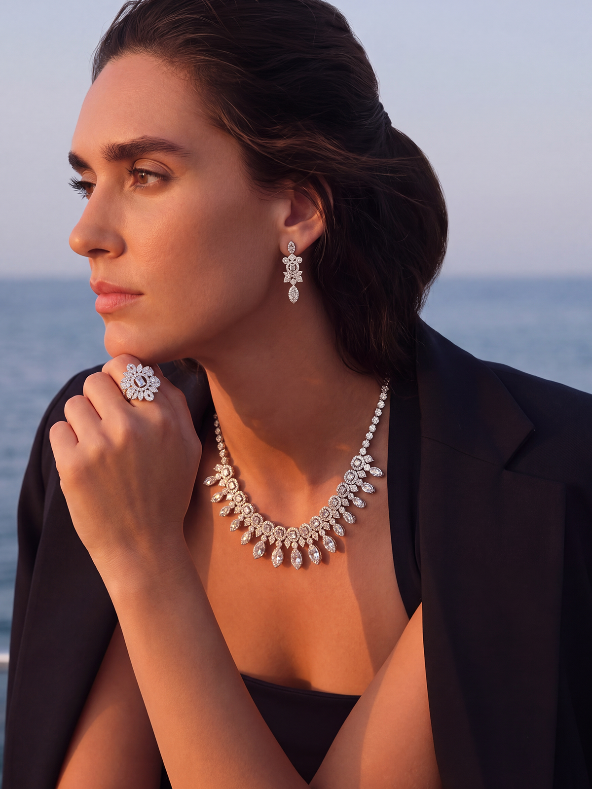 Bianca Kolye Bileklik Küpe Yüzük Set