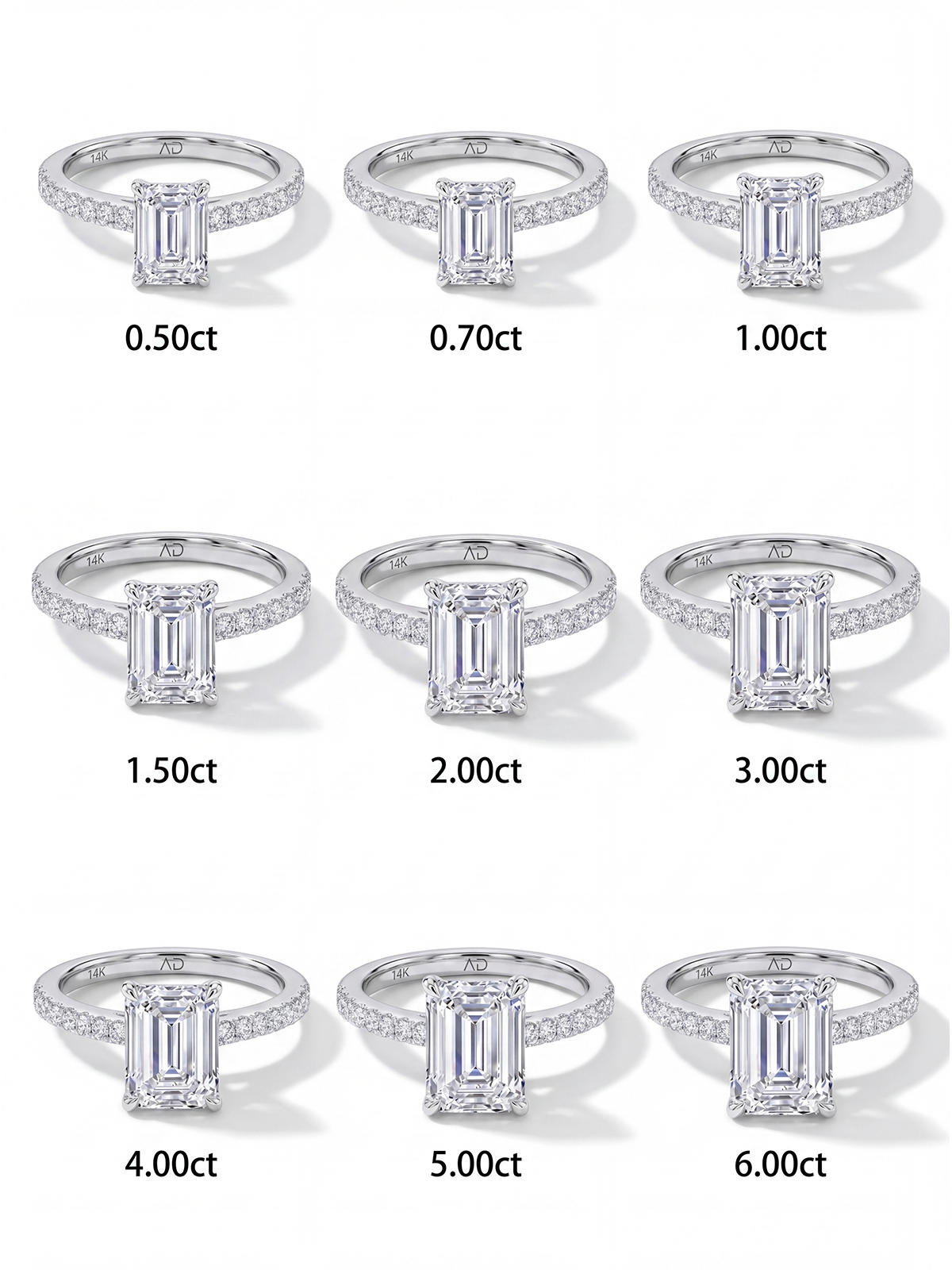 Emerald Kesim Kolu Taşlı Tektaş Yüzük