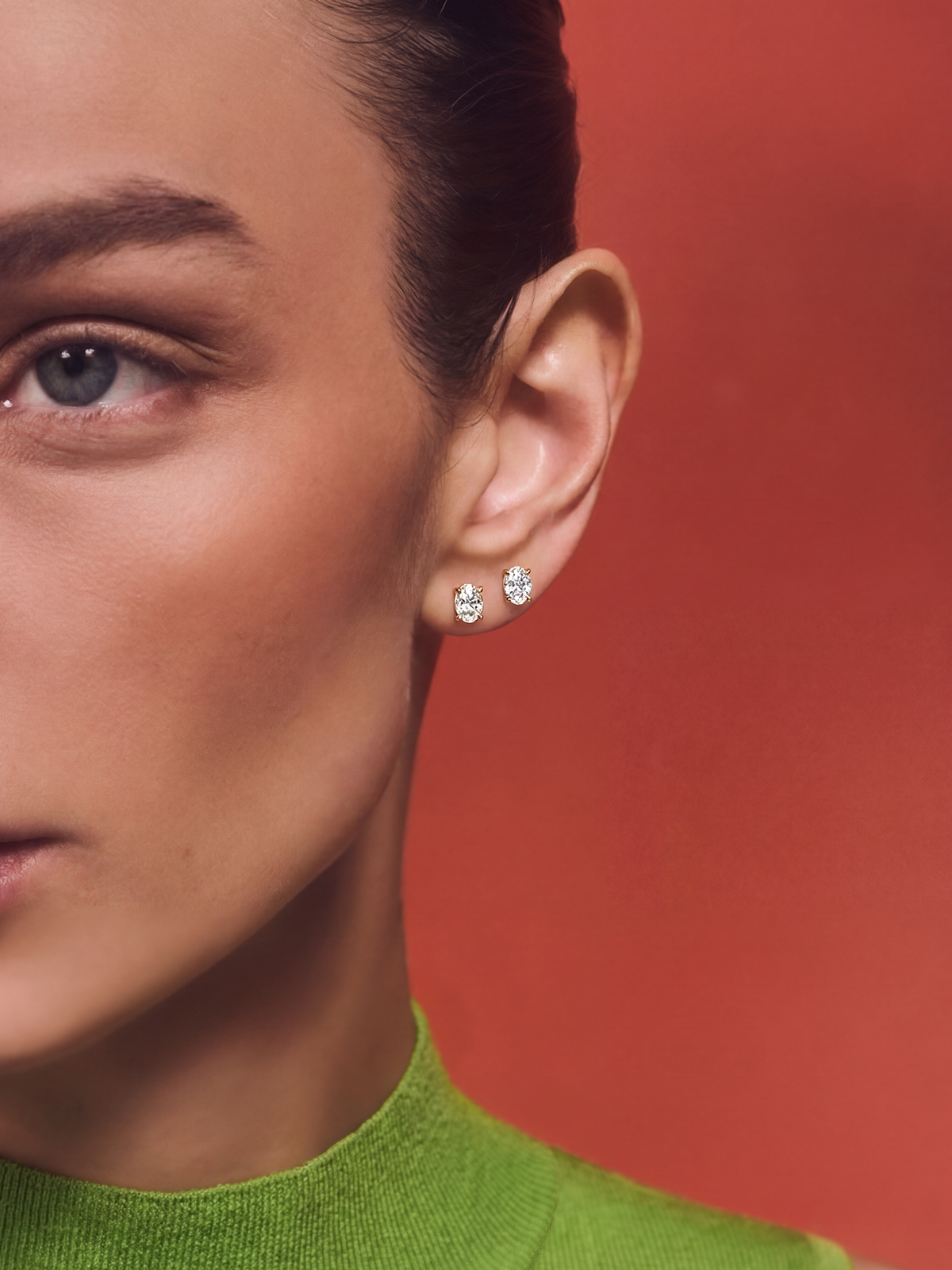 Oval Kesim Tektaş Küpe