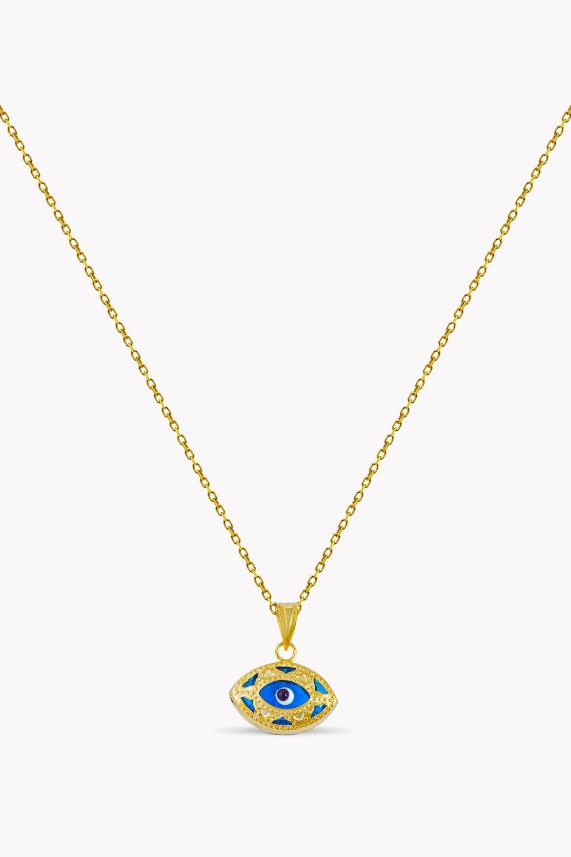 Blue Patterned Eye Necklace