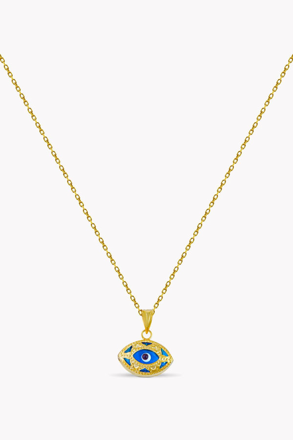 Blue Patterned Eye Kolye  Atelier Duygu.