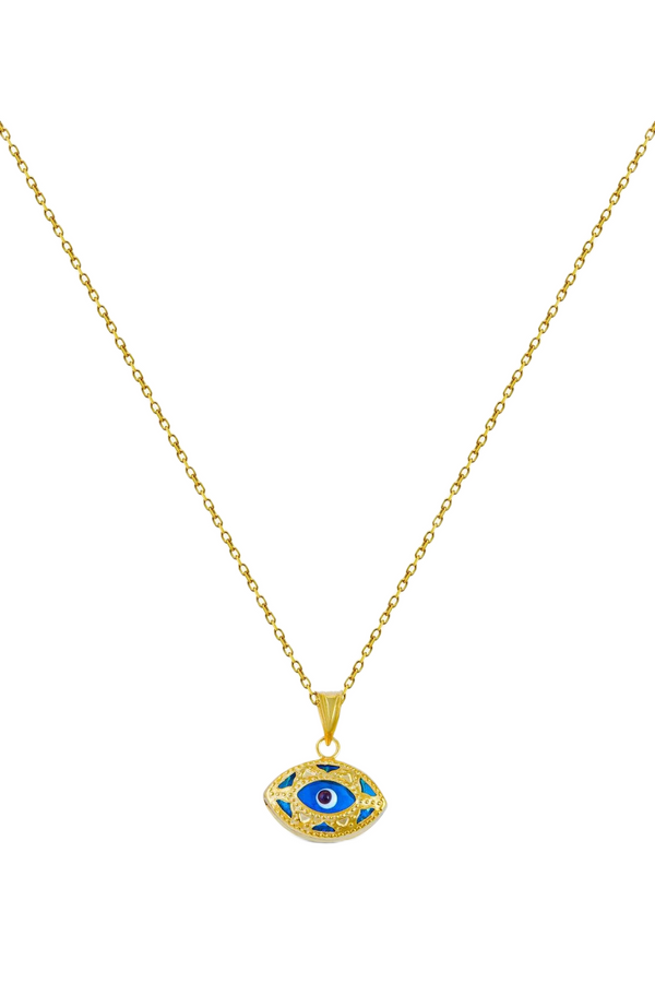 Blue Patterned Eye Kolye  Atelier Duygu.