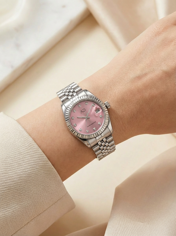 Pink Stones Watch