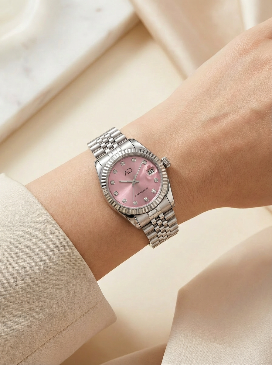 Pink Stones Watch