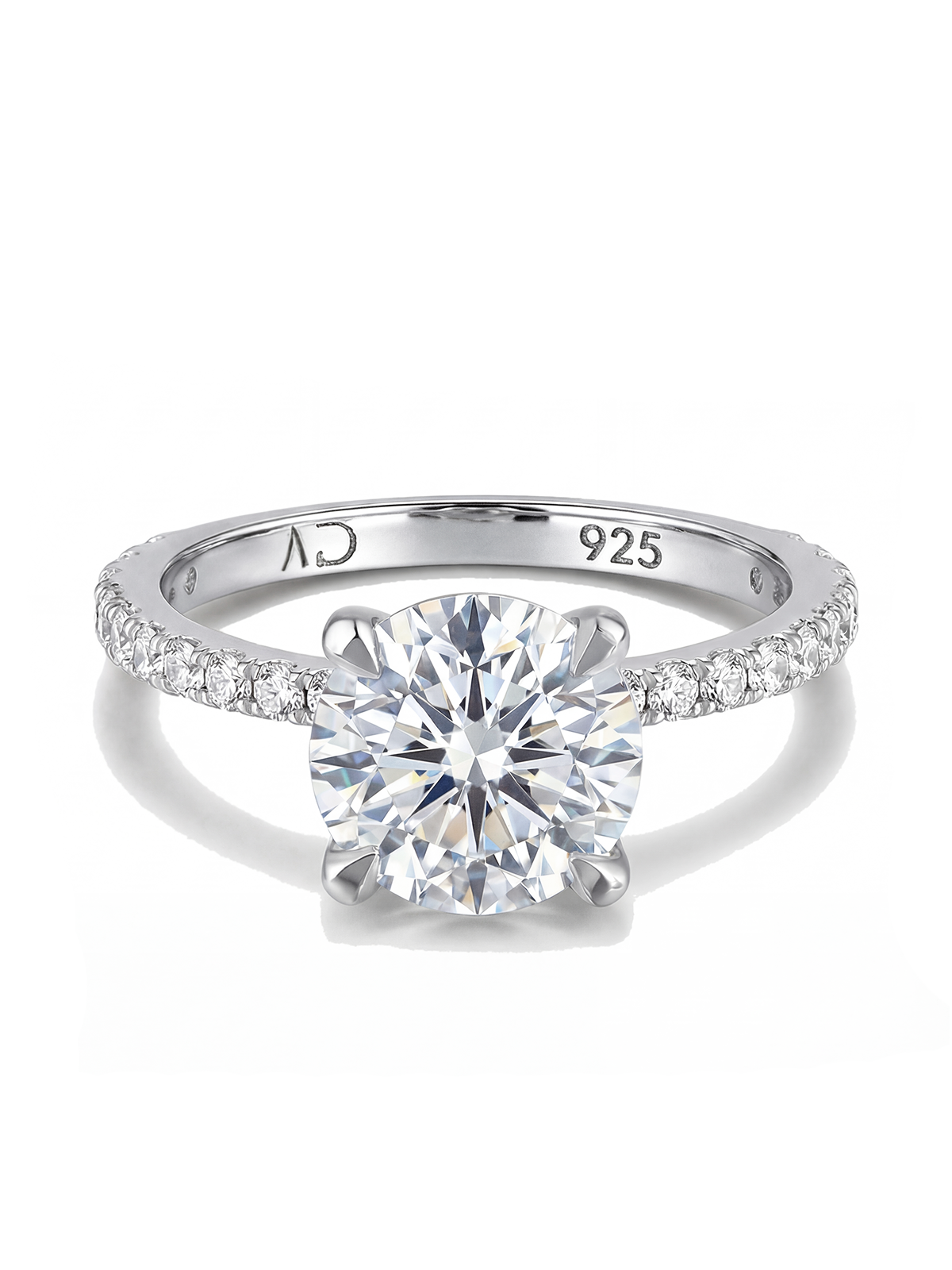 3.0CT | 4 Tırnak Kolu Taşlı Tektaş Yüzük