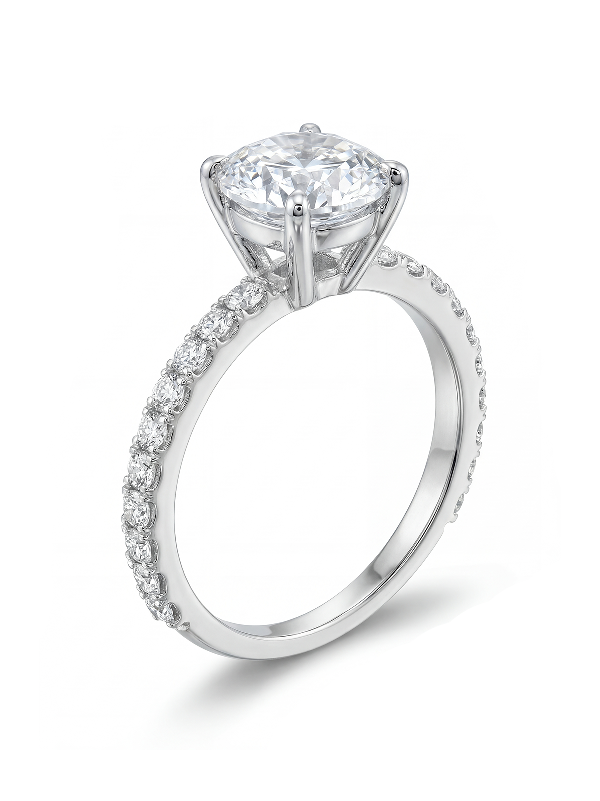 3.0CT | 4 Tırnak Kolu Taşlı Tektaş Yüzük