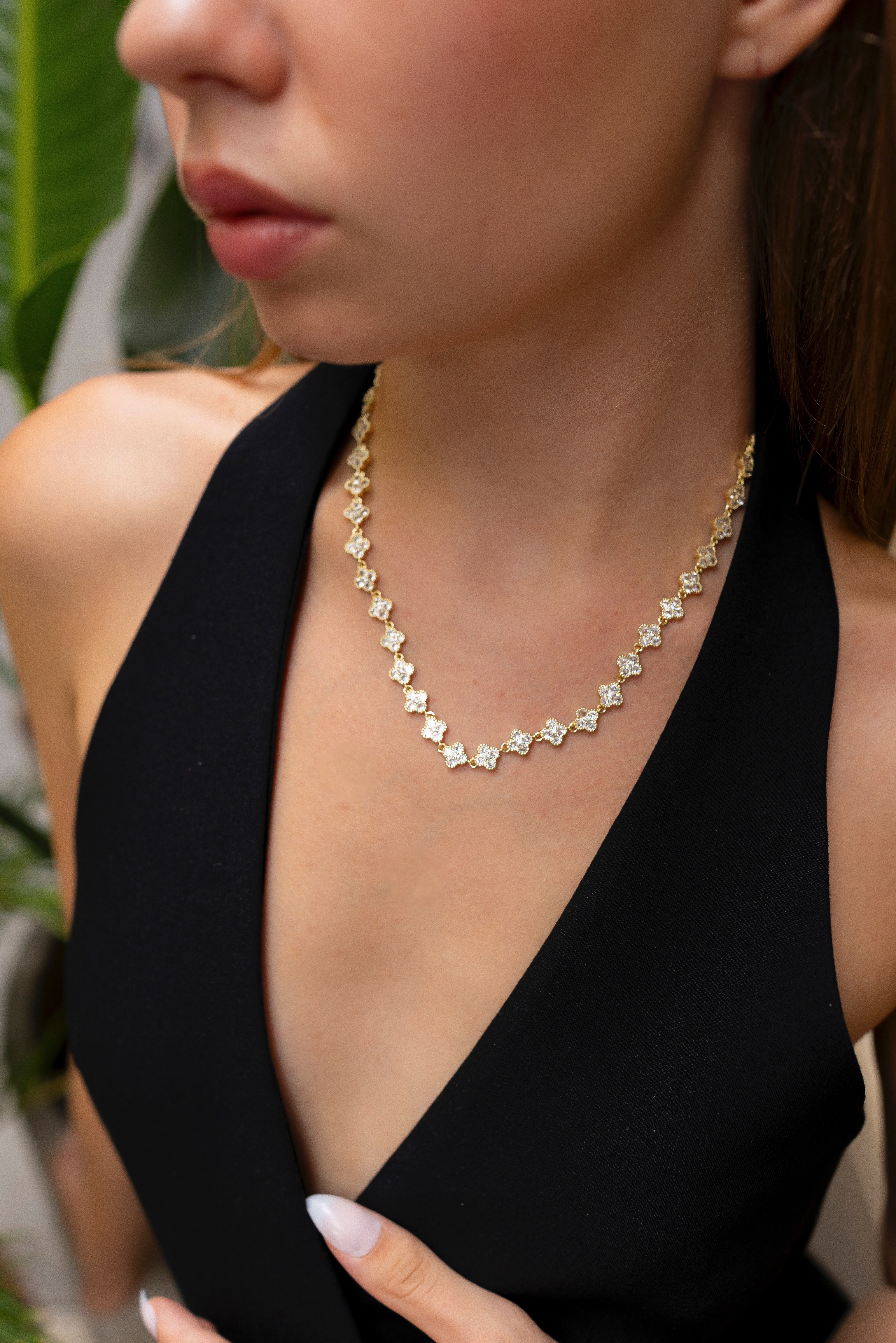 Stone Clover Necklace