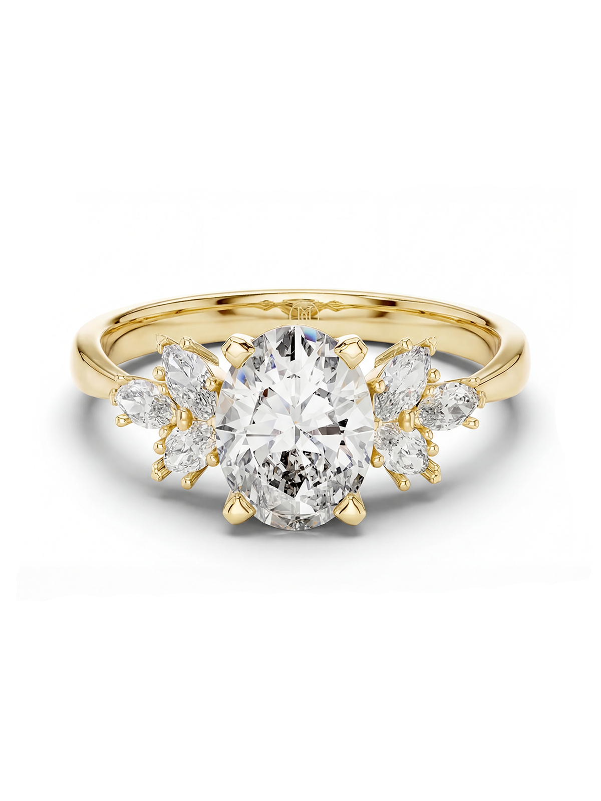 2.3CT | Oval Cut Floral Eternity Ring
