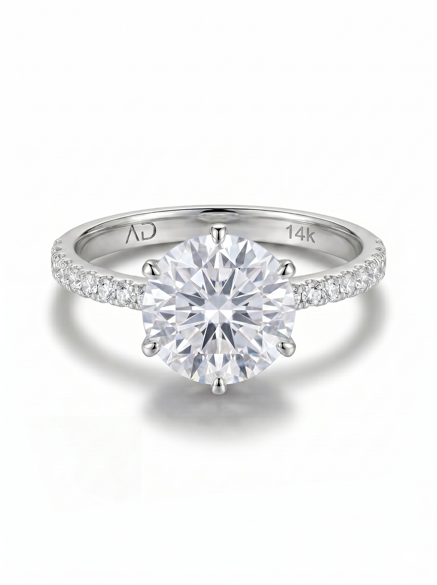 3.0CT | 6 Tırnak Kolu Taşlı Tektaş Yüzük