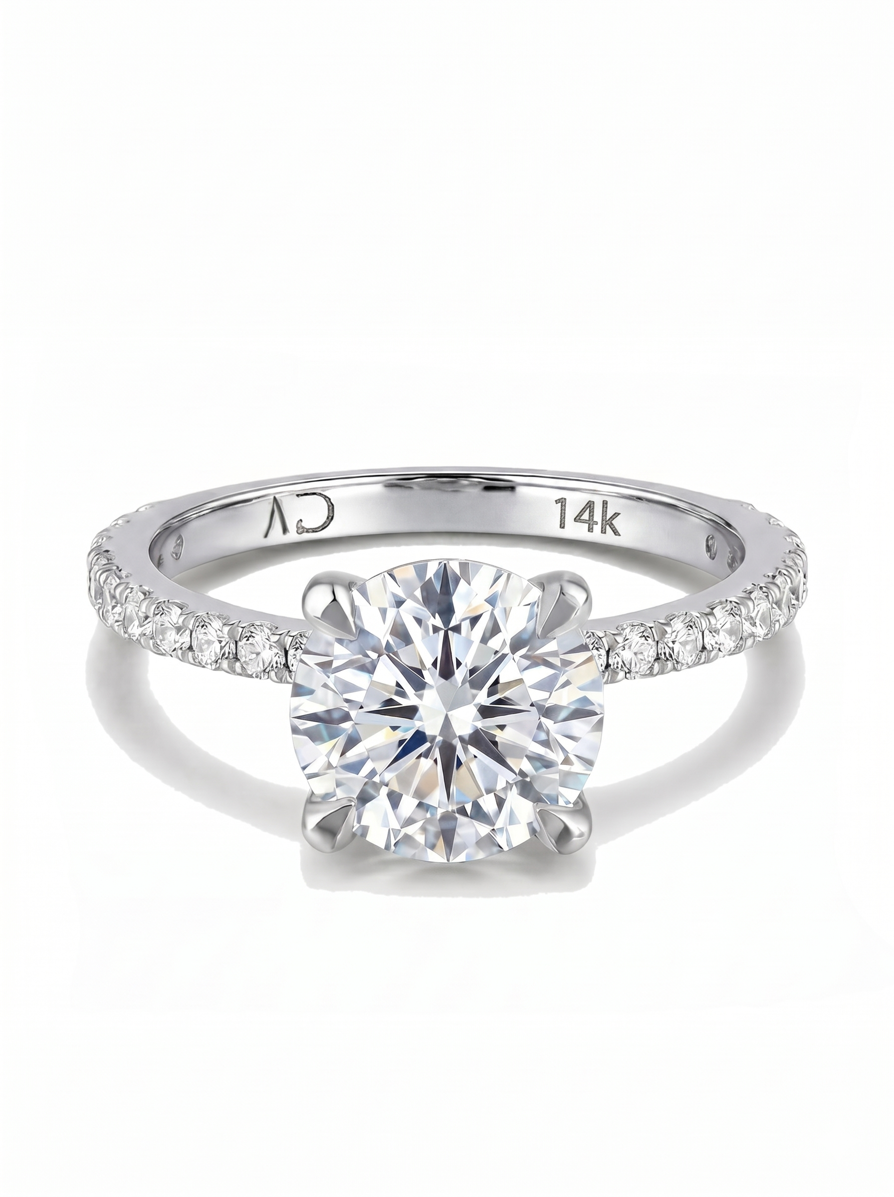 3.0CT | 4 Tırnak Kolu Taşlı Tektaş Yüzük