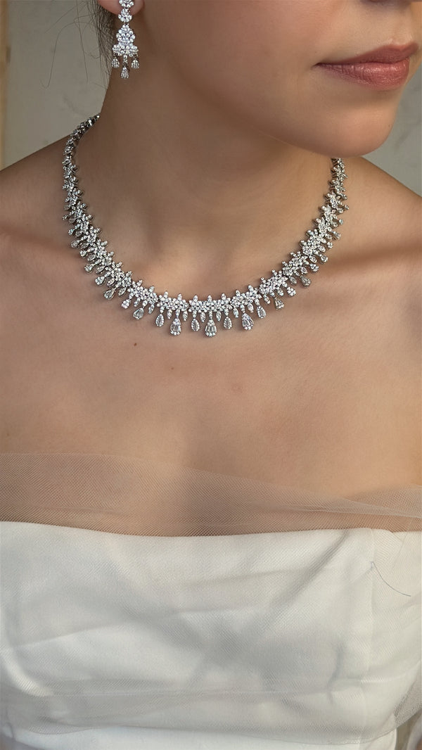 Ondine Kolye - Küpe - Bileklik - Yüzük Set