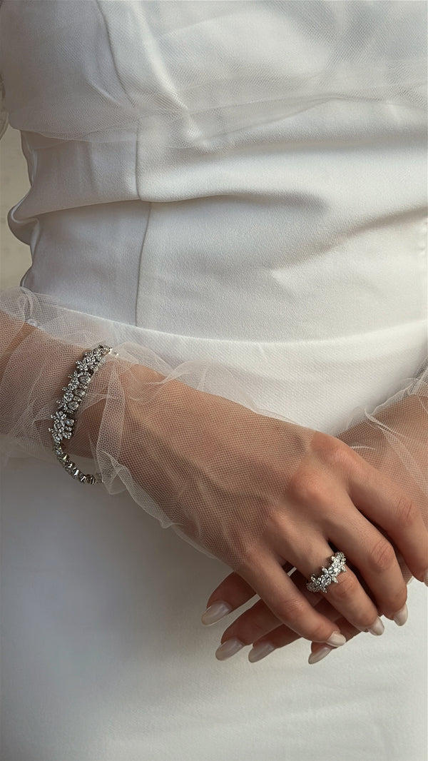 Ondine Kolye - Küpe - Bileklik - Yüzük Set