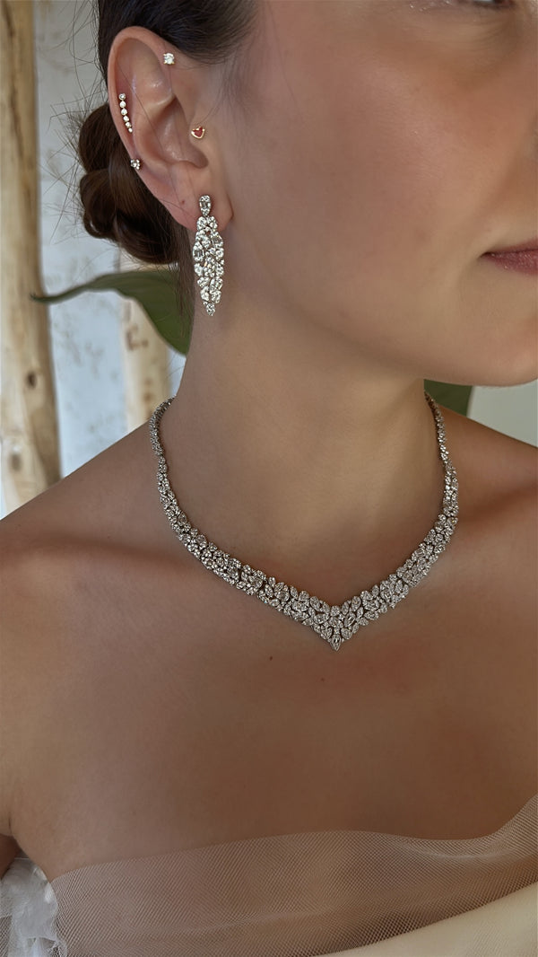 Zirella Kolye - Küpe - Bileklik - Yüzük Set
