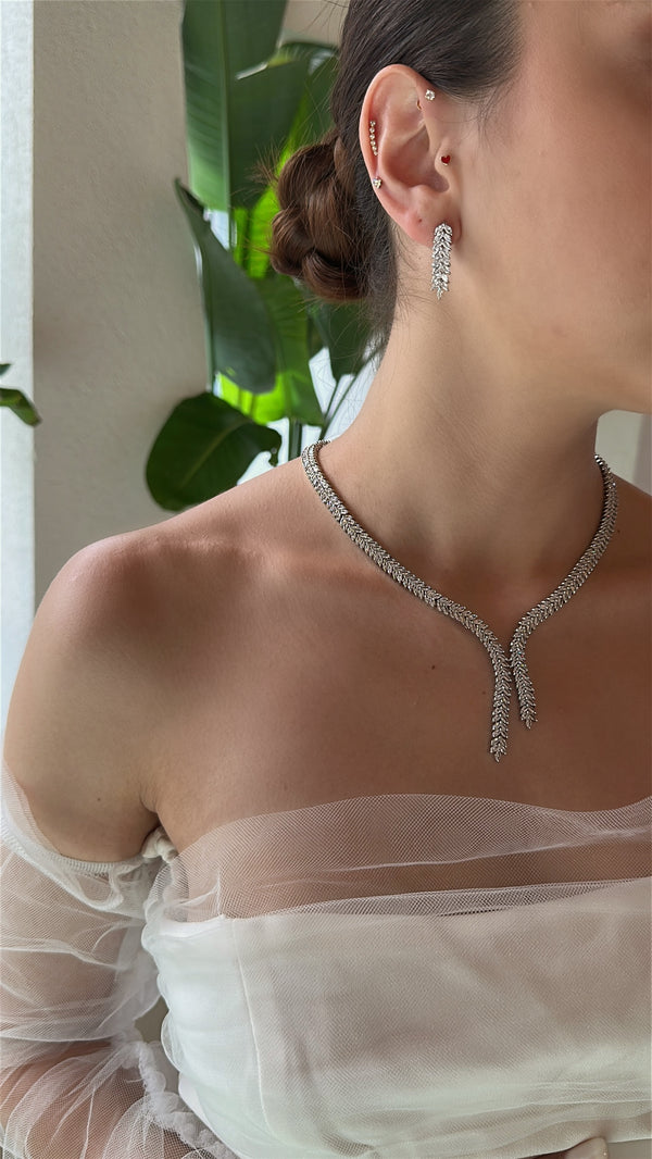 Chiara Kolye - Küpe - Bileklik - Yüzük Set