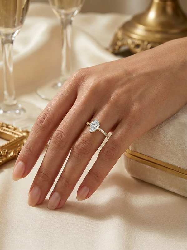 1.0CT | Pear Cut Eternity Yüzük