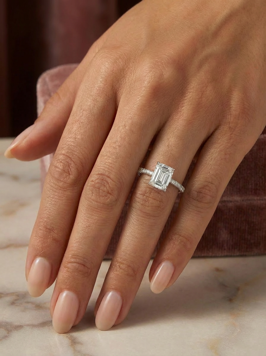 2.5CT | Emerald Cut Eternity Yüzük