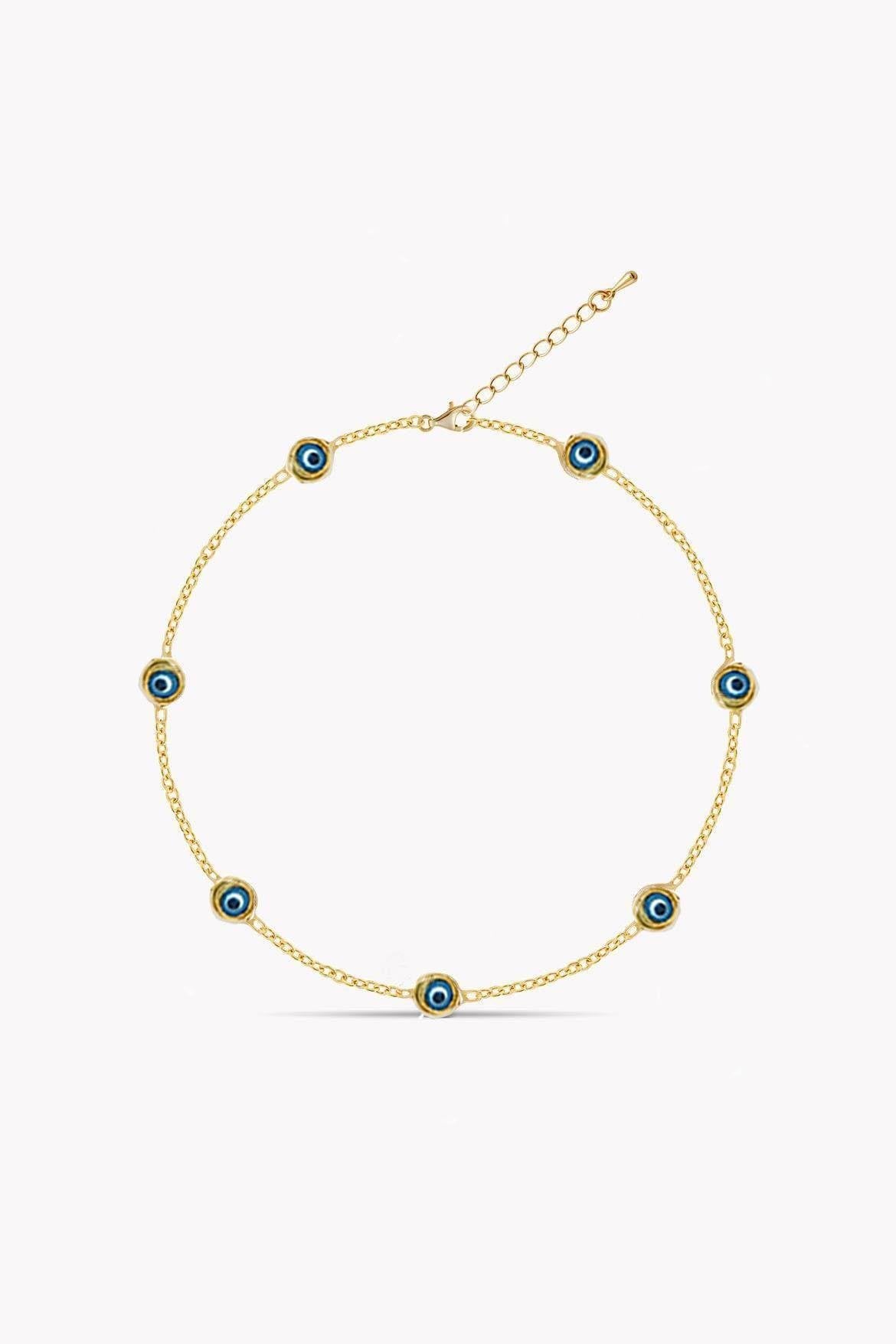 Mini Evil Eye Bead Chain Bracelet