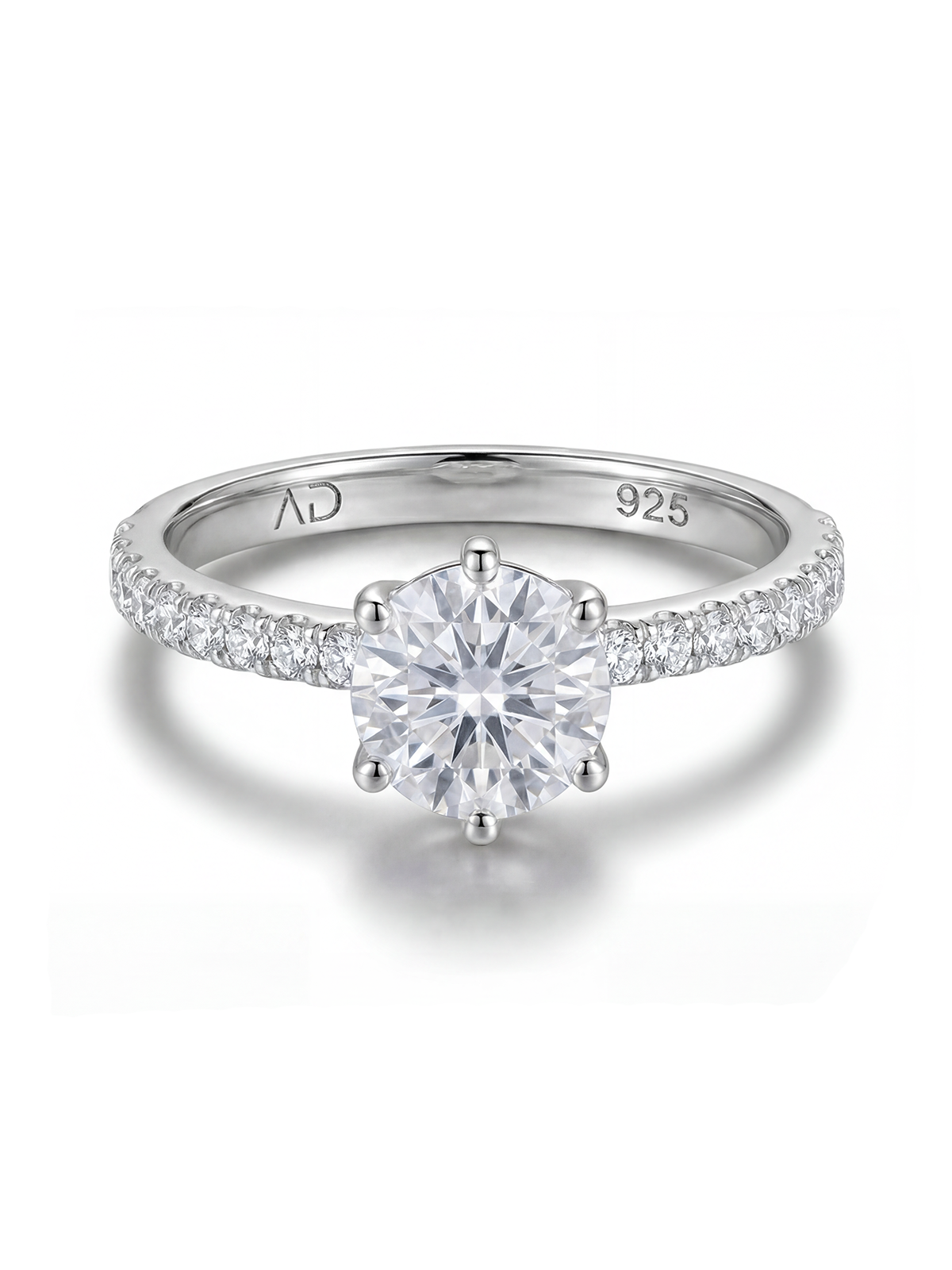 2.0CT | 6 Tırnak Kolu Taşlı Tektaş Yüzük