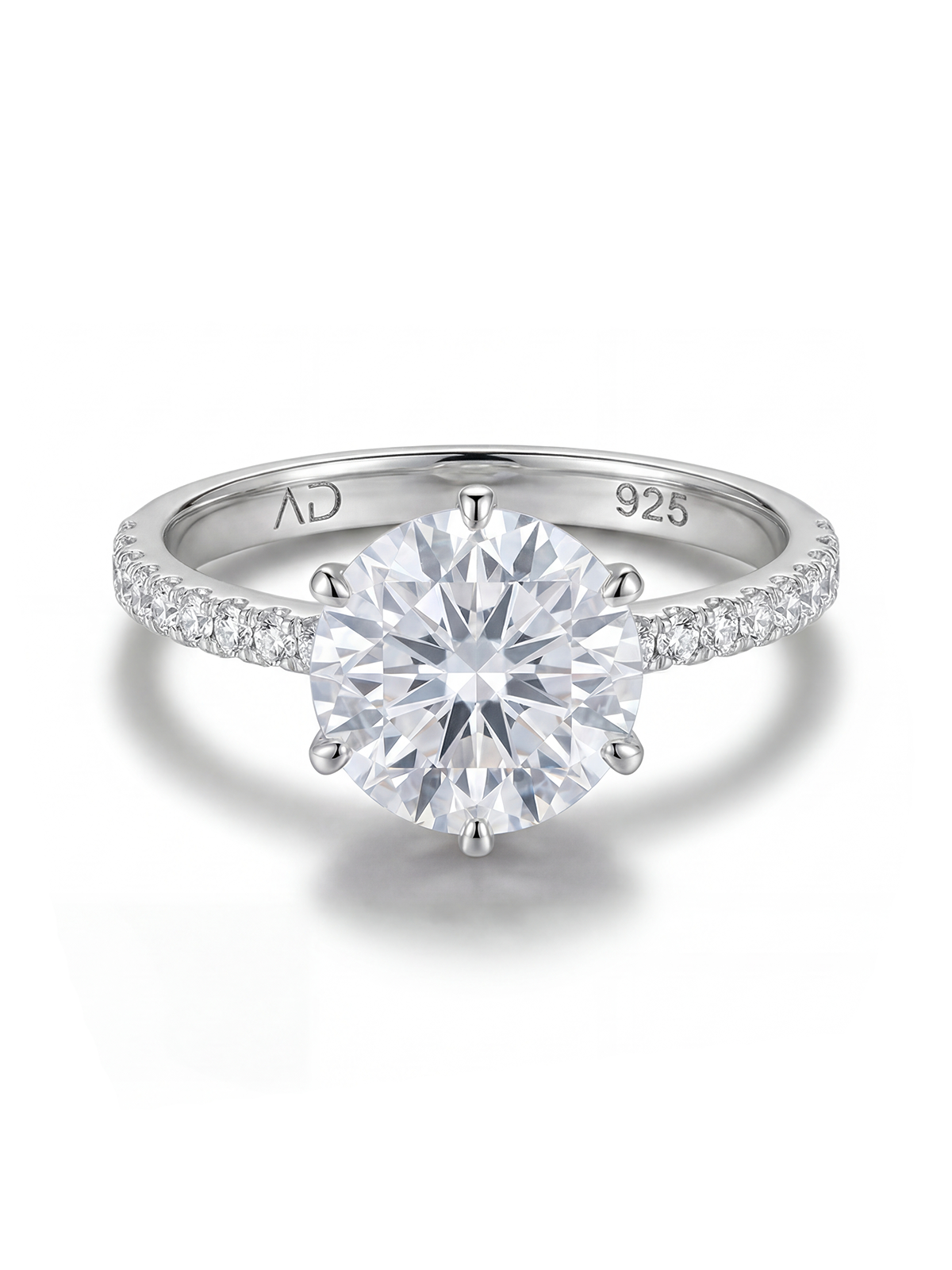 3.0CT | 6 Tırnak Kolu Taşlı Tektaş Yüzük