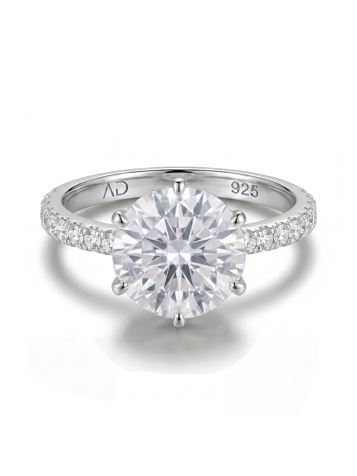 4.0CT | 6 Tırnak Kolu Taşlı Tektaş Yüzük