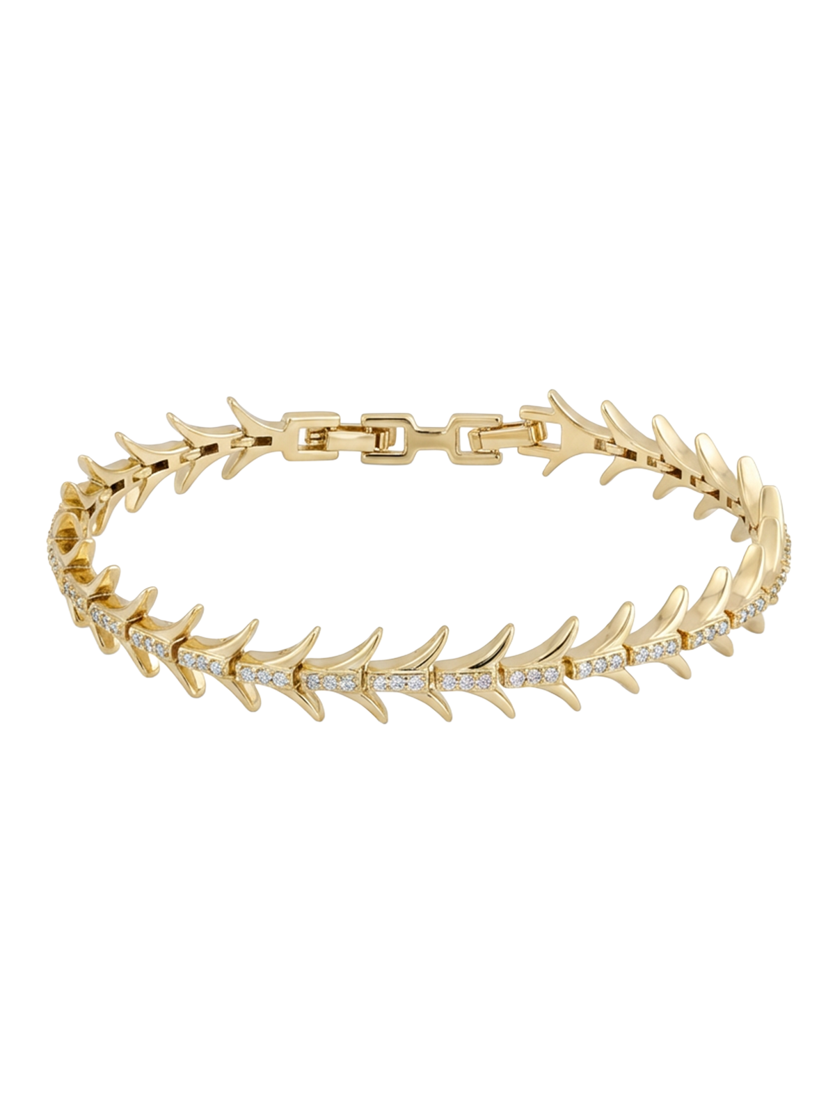 Isabella altın kaplama zirkon taşlı tasarım bileklik detaylı görünüm