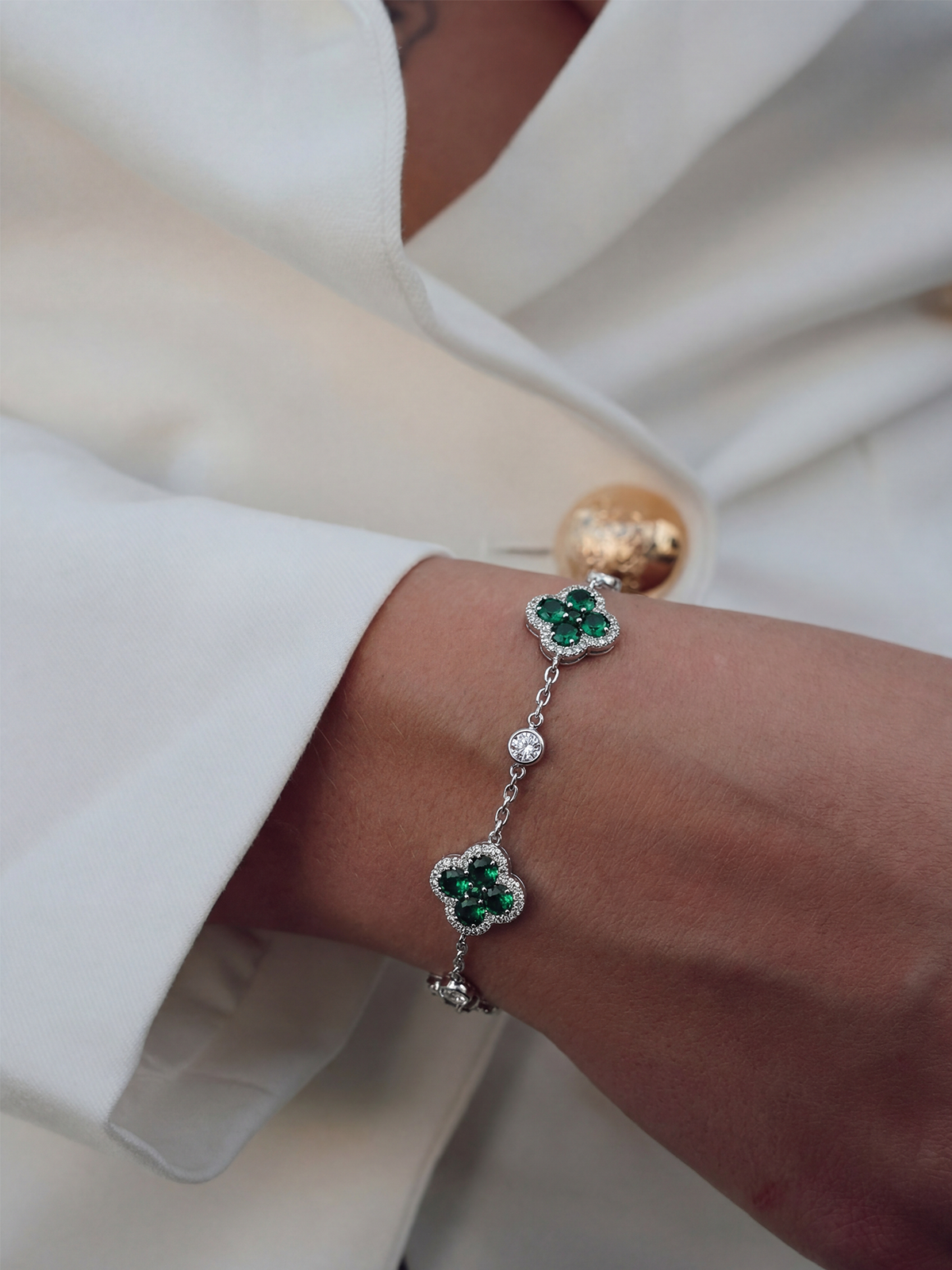 Isolde Yeşil Taşlı Bileklik