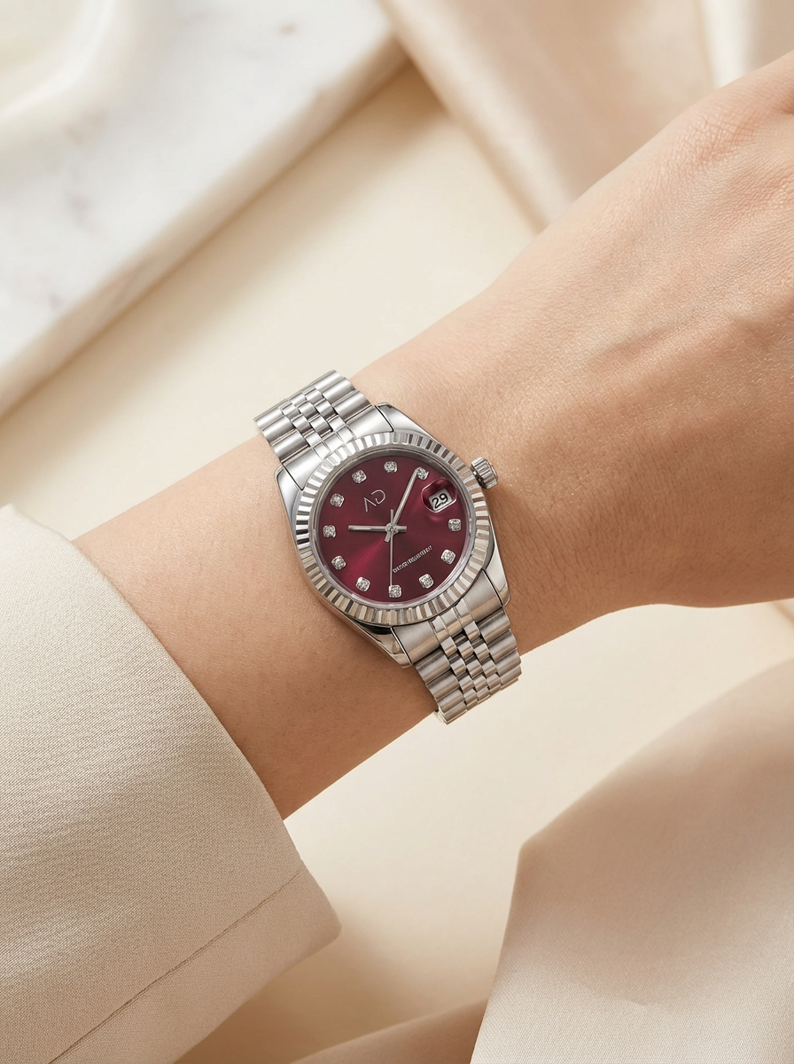 Cherry Wine Stones Clock