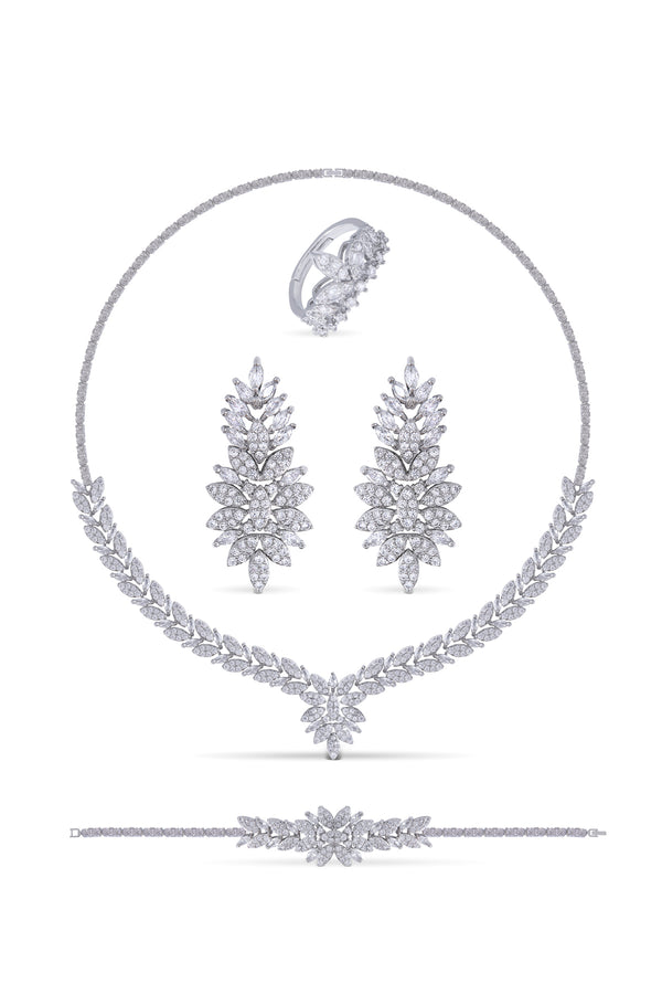 Belmora Kolye - Küpe - Bileklik - Yüzük Set