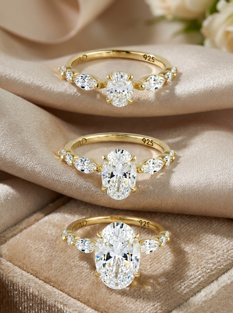 2.3CT | Oval Kesim Kolu Markiz Taşlı Yüzük