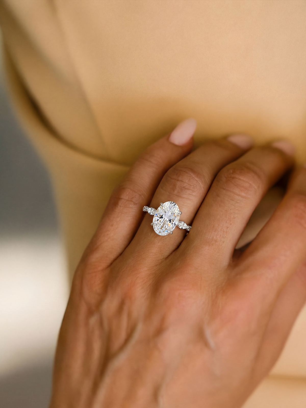 3.2CT | Oval Cut Flora Eternity Ring