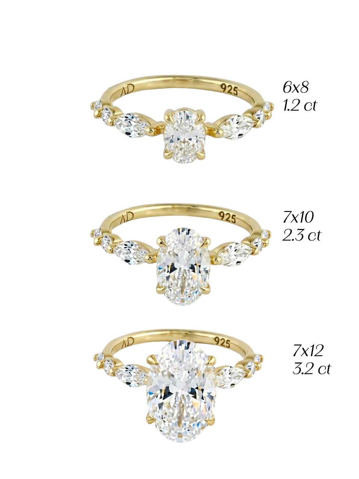 3.2CT | Oval Kesim Kolu Markiz Taşlı Yüzük