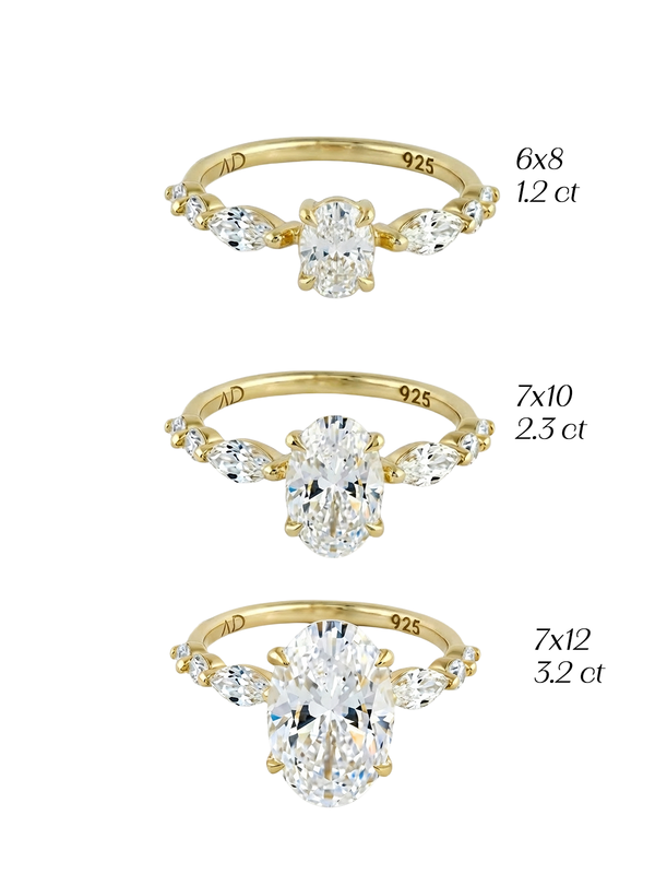 2.3CT | Oval Cut Flora Eternity Yüzük