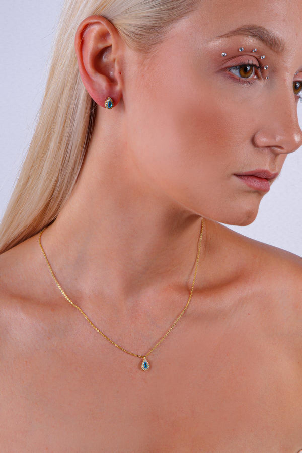 Blue Anastasia Kolye - Küpe