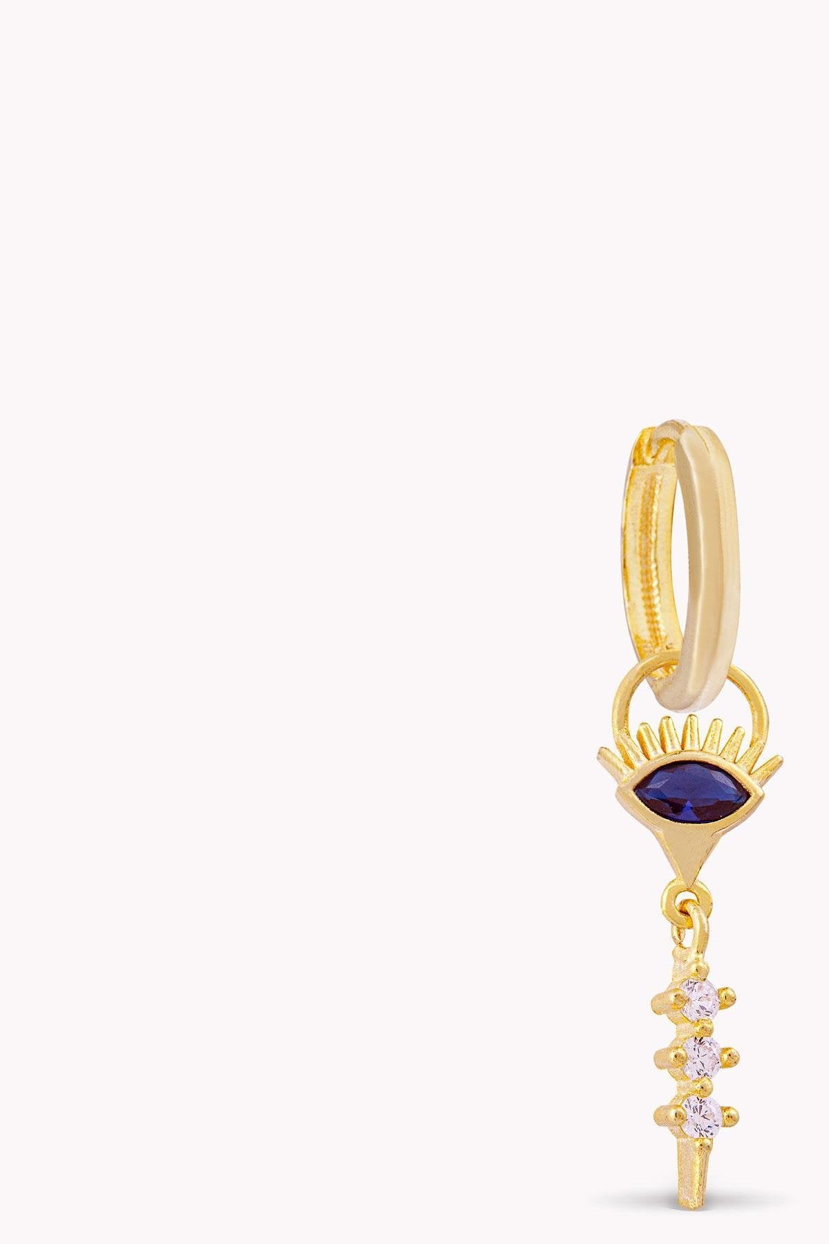 Navy Blue Eye Earrings