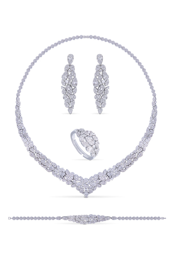 Zirella Kolye - Küpe - Bileklik - Yüzük Set