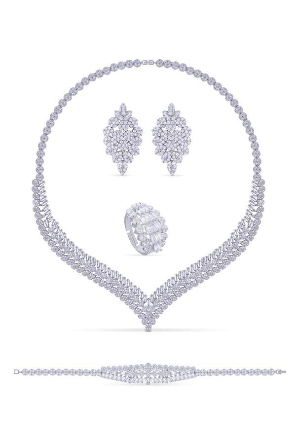 Isalya Kolye - Küpe - Bileklik - Yüzük Set