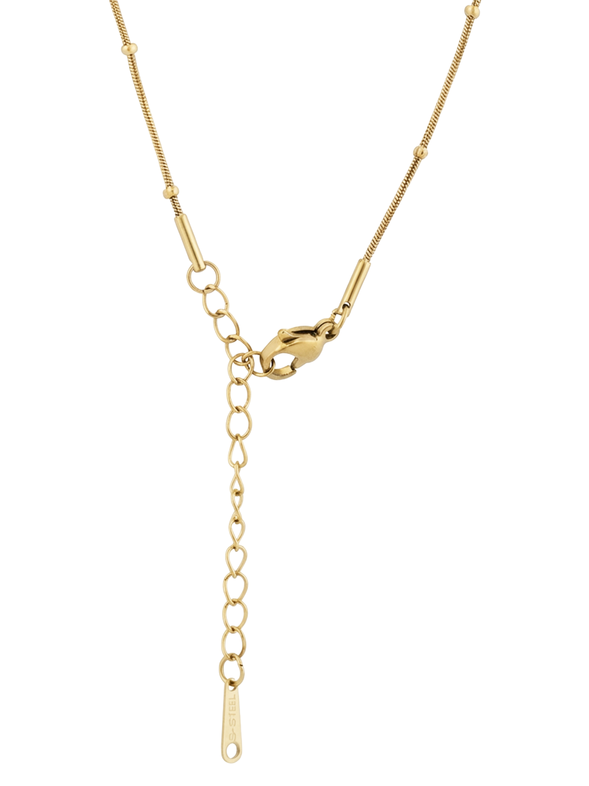 Gabriella Kolye: Şans ve koruma sembolü olan Fatma Ana Eli motifi ile tasarlanmış turkuaz mineli çelik zincir kolye, lüks detaylarıyla göz alıcı bir aksesuar.